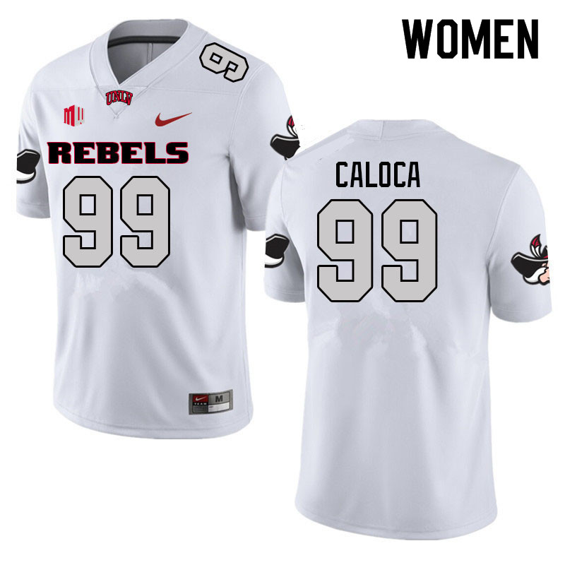 Women #99 Daniel Caloca UNLV Rebels College Football Jerseys Sale-White - Click Image to Close
